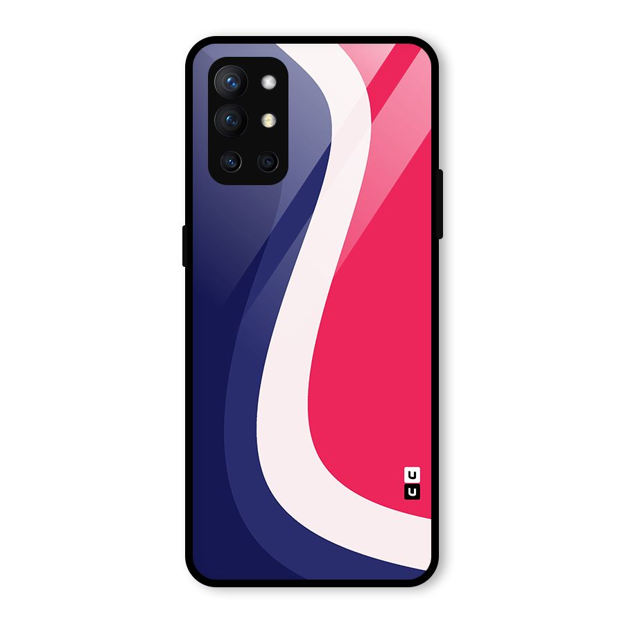 Colorful Wavy Print Glass Back Case for OnePlus 9R