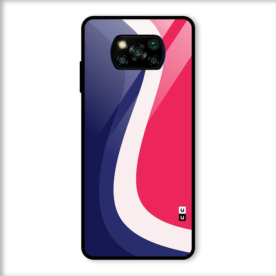 Colorful Wavy Print Glass Back Case for Poco X3