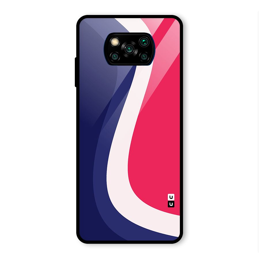 Colorful Wavy Print Glass Back Case for Poco X3 Pro