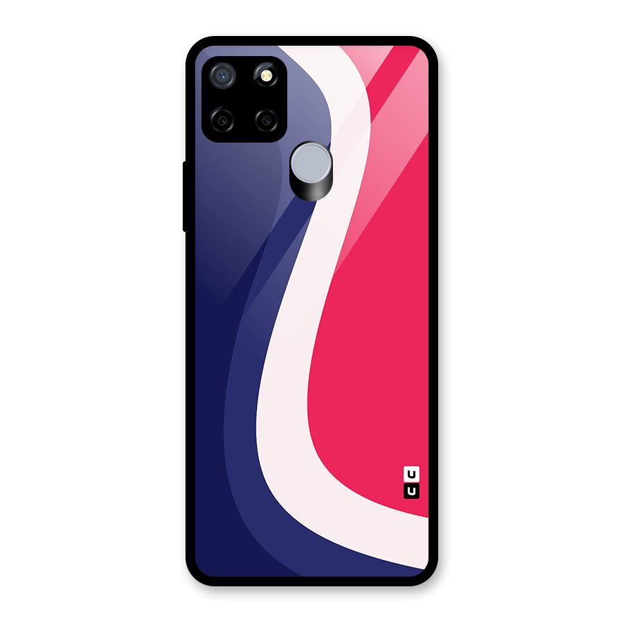 Colorful Wavy Print Glass Back Case for Realme C12