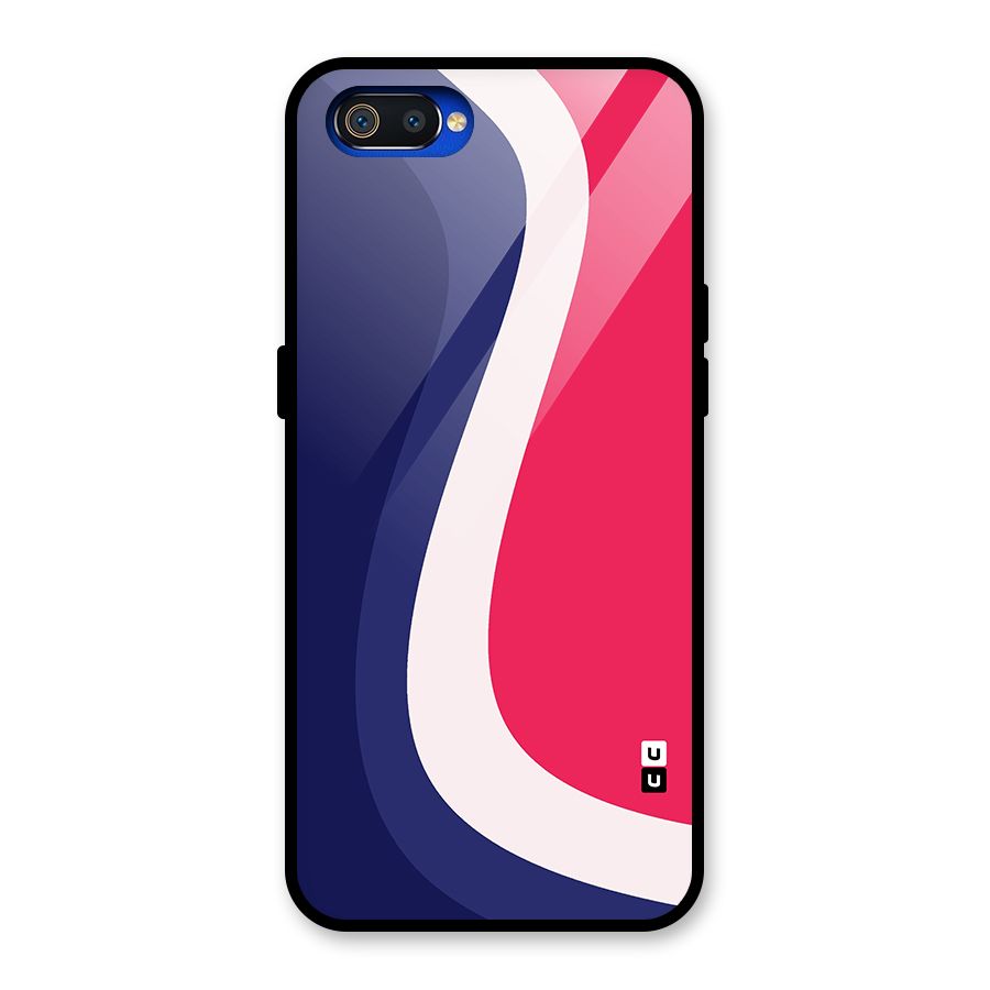 Colorful Wavy Print Glass Back Case for Realme C2