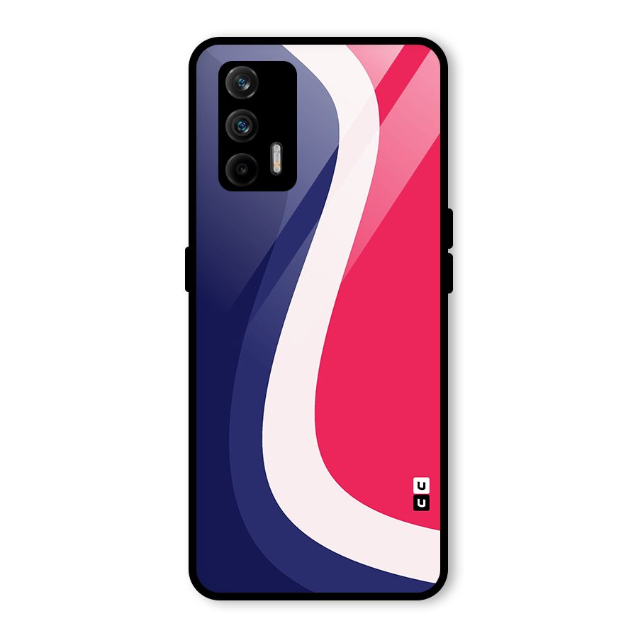 Colorful Wavy Print Glass Back Case for Realme GT 5G