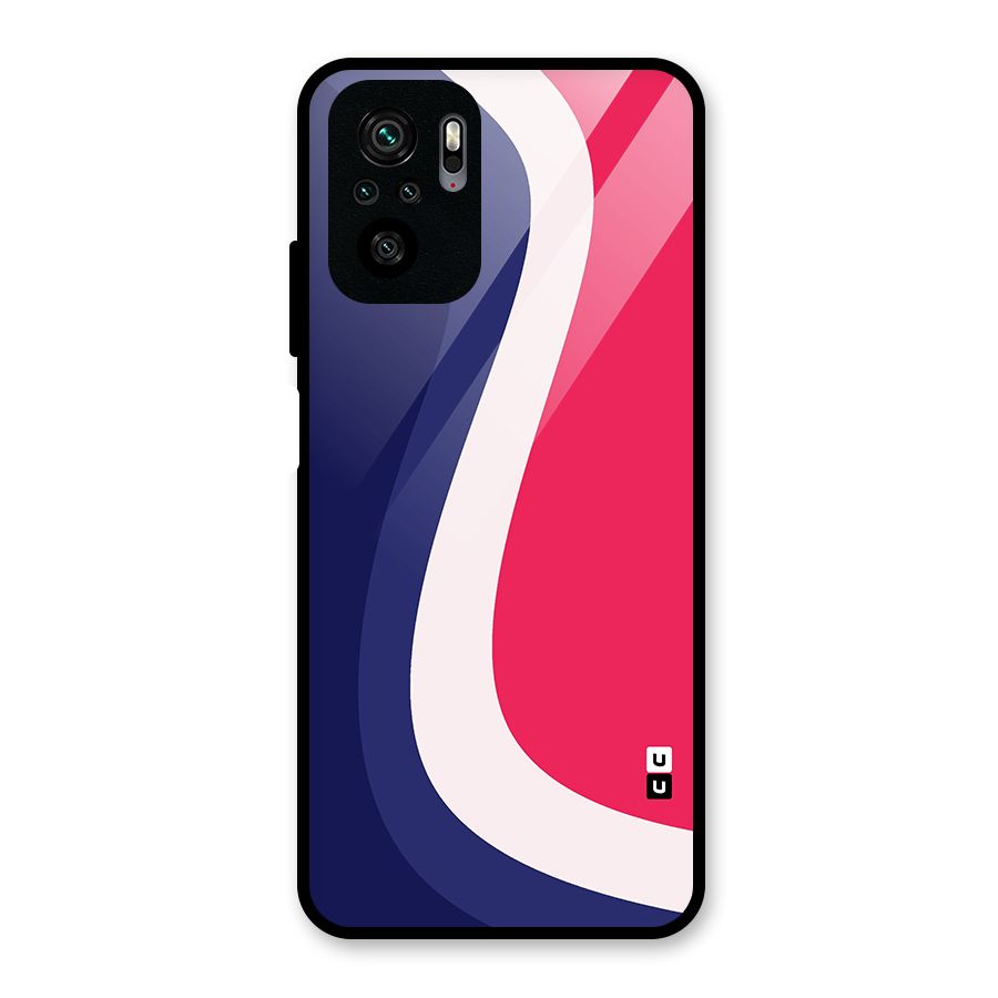 Colorful Wavy Print Glass Back Case for Redmi Note 10S