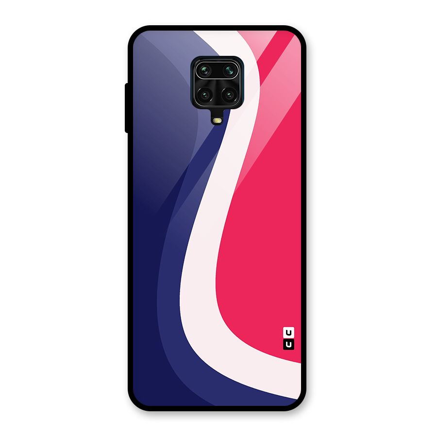 Colorful Wavy Print Glass Back Case for Redmi Note 9 Pro Max