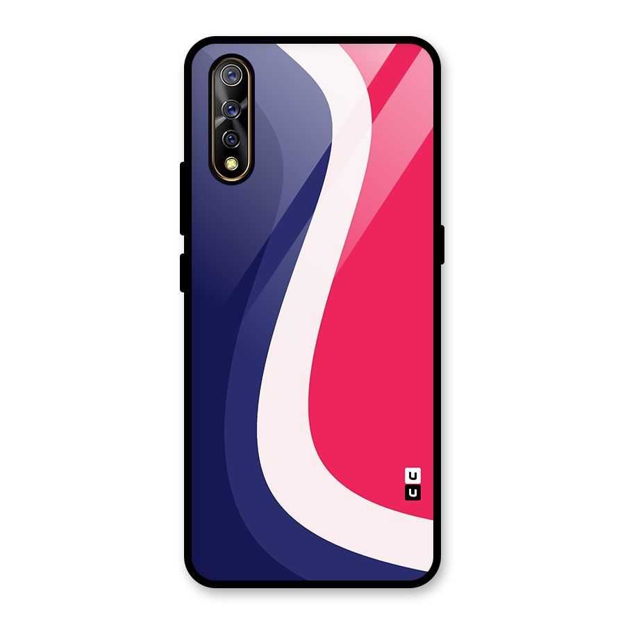 Colorful Wavy Print Glass Back Case for Vivo S1