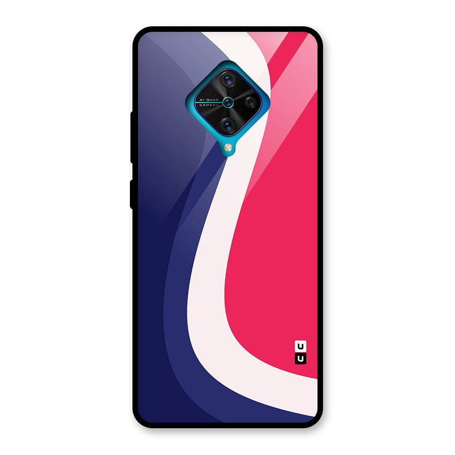 Colorful Wavy Print Glass Back Case for Vivo S1 Pro