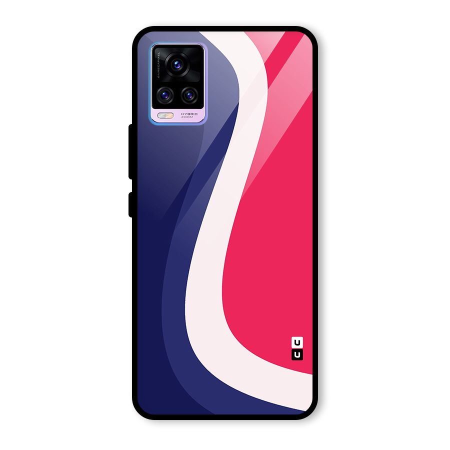 Colorful Wavy Print Glass Back Case for Vivo V20 Pro