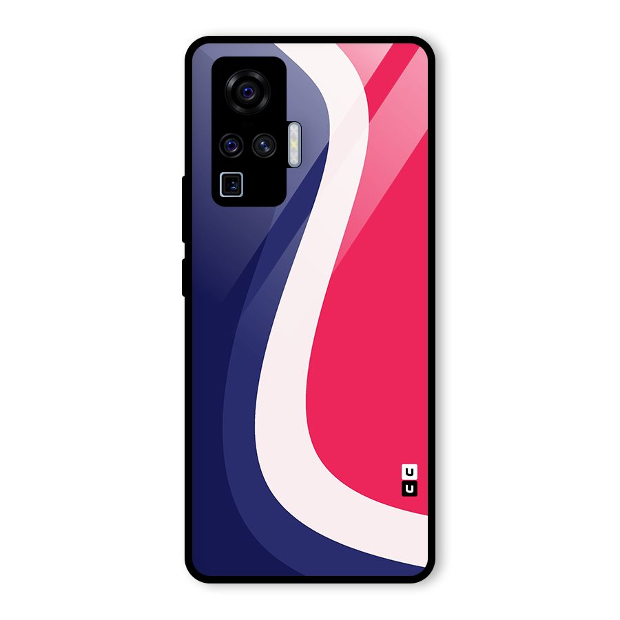 Colorful Wavy Print Glass Back Case for Vivo X50 Pro