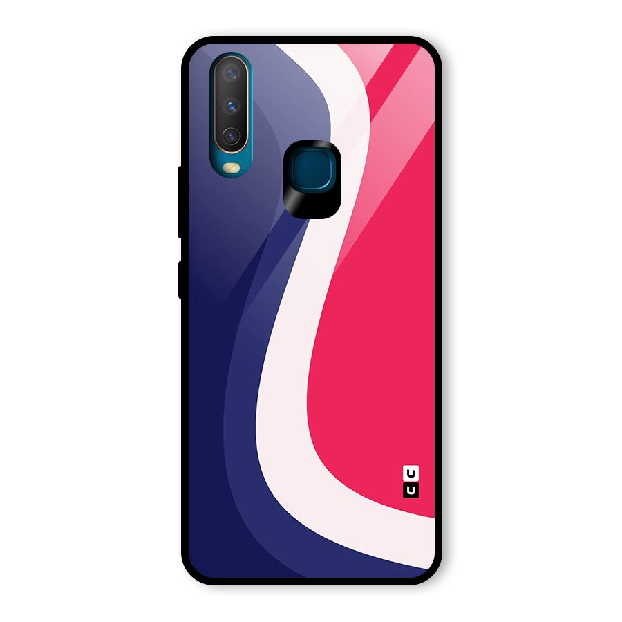 Colorful Wavy Print Glass Back Case for Vivo Y15