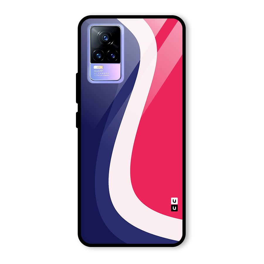 Colorful Wavy Print Glass Back Case for Vivo Y73