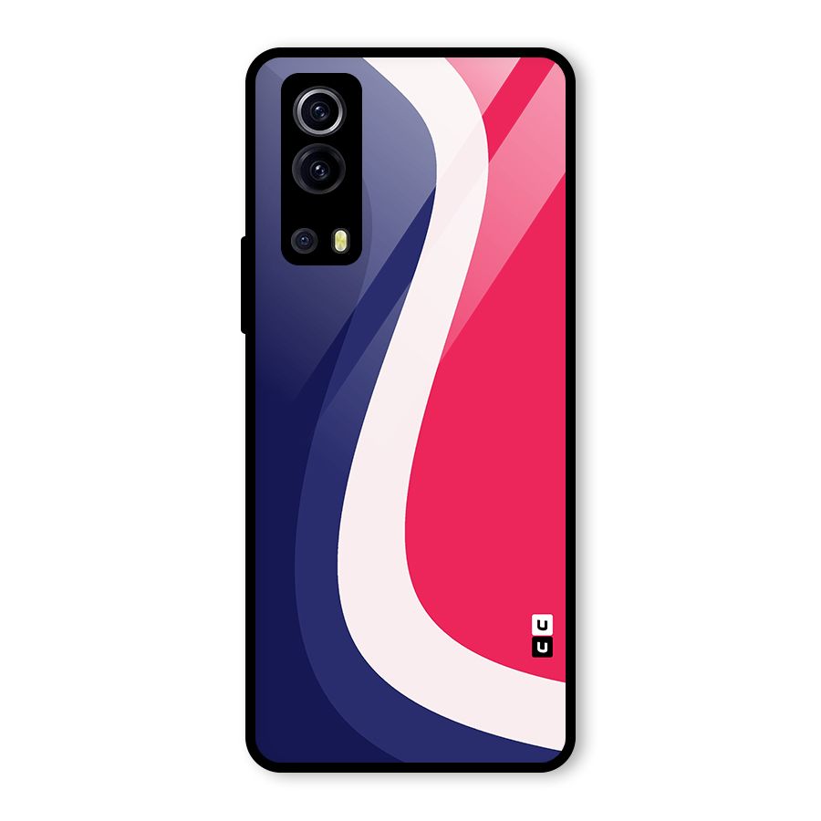 Colorful Wavy Print Glass Back Case for Vivo iQOO Z3