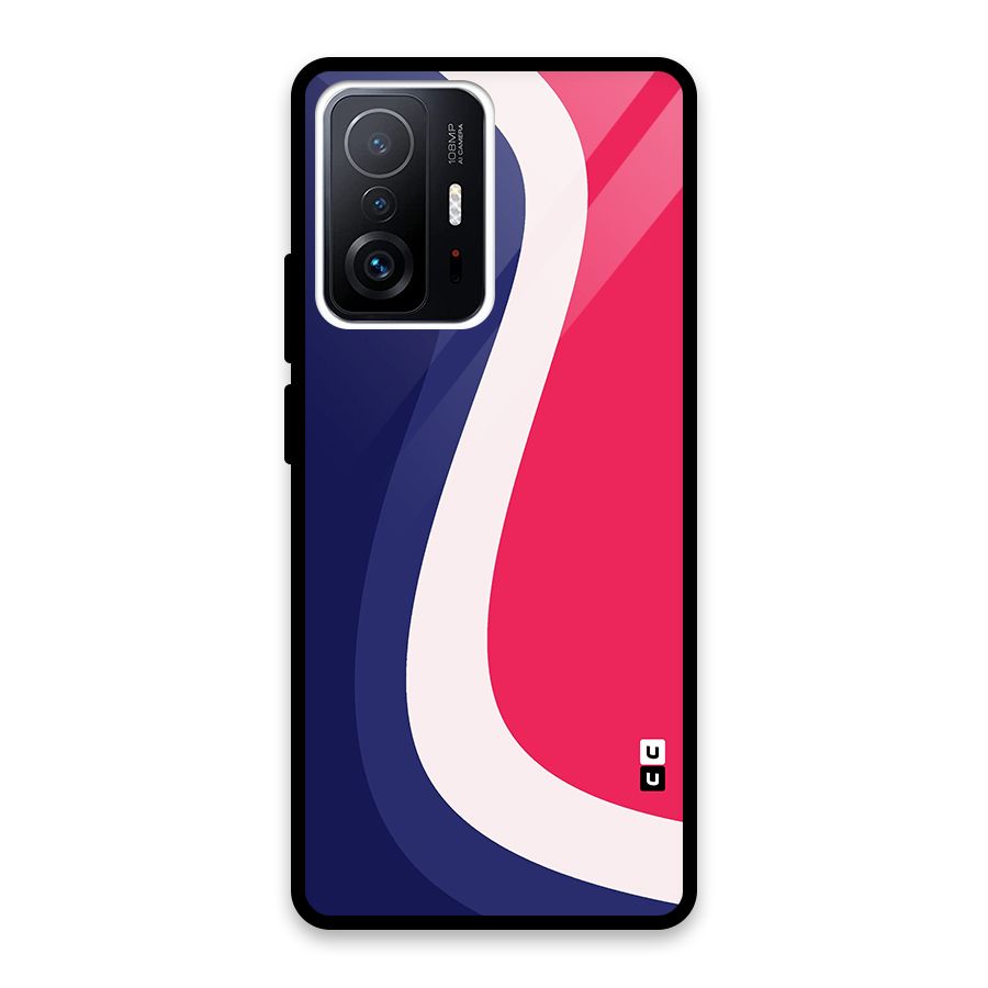 Colorful Wavy Print Glass Back Case for Xiaomi 11T Pro