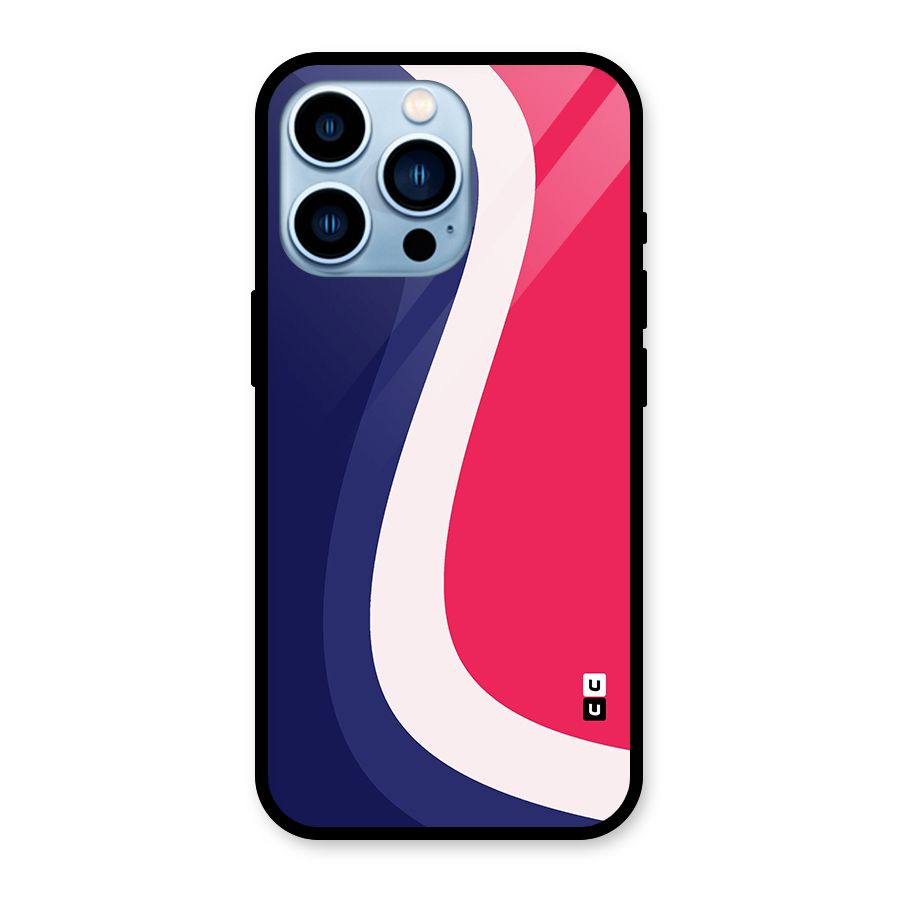 Colorful Wavy Print Glass Back Case for iPhone 13 Pro