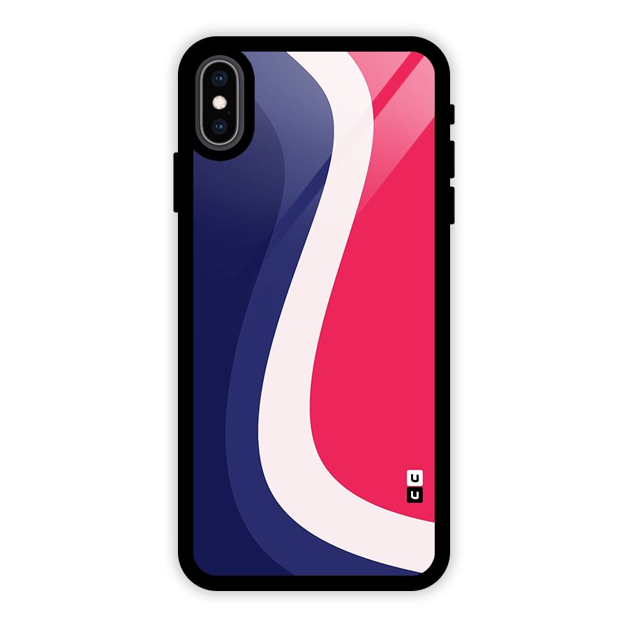 Colorful Wavy Print Glass Back Case for iPhone XS Max