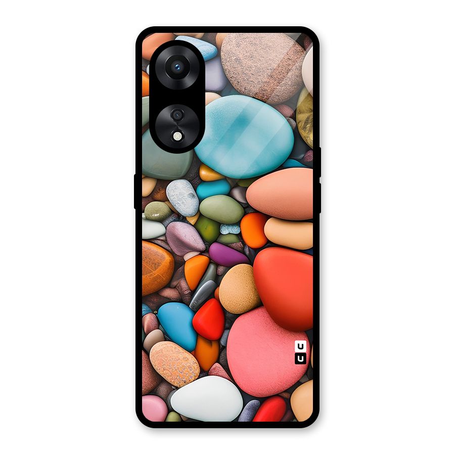 Colourful Stones Glass Back Case for Oppo A78