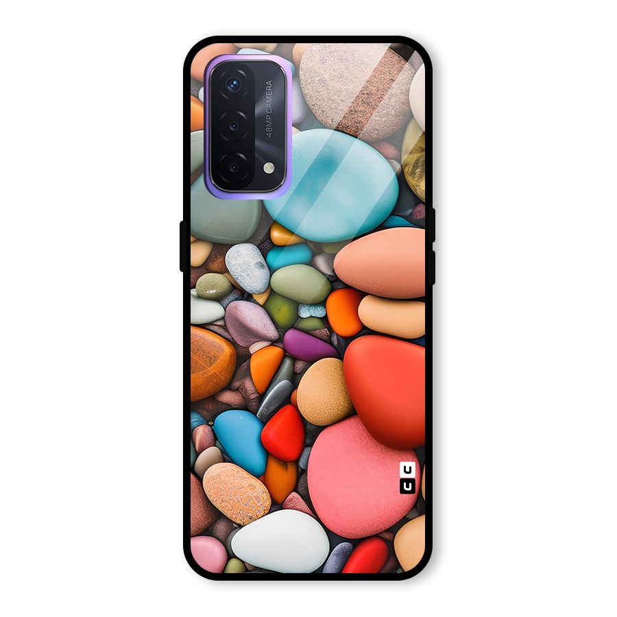 Colourful Stones Glass Back Case for Oppo A74 5G