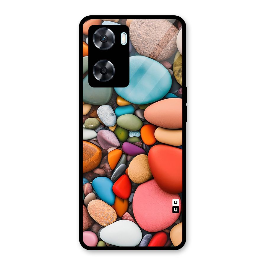 Colourful Stones Glass Back Case for Oppo A77