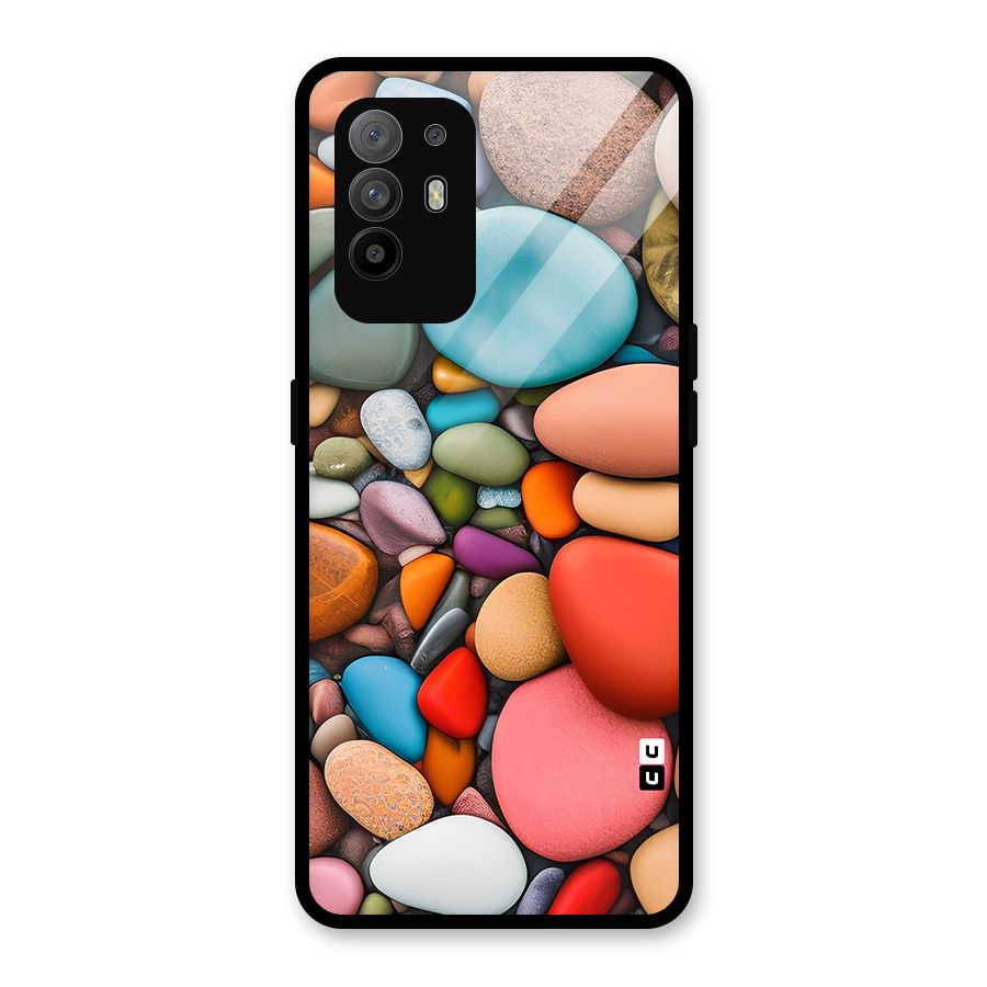 Colourful Stones Glass Back Case for Oppo F19 Pro Plus 5G