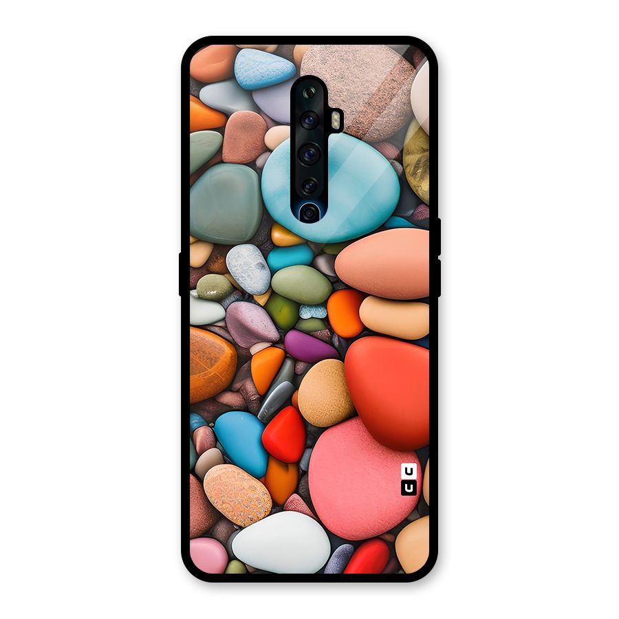 Colourful Stones Glass Back Case for Oppo Reno2 F