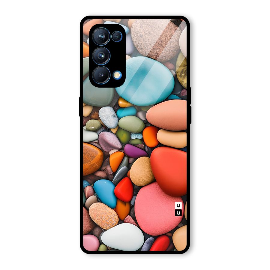 Colourful Stones Glass Back Case for Oppo Reno5 Pro 5G