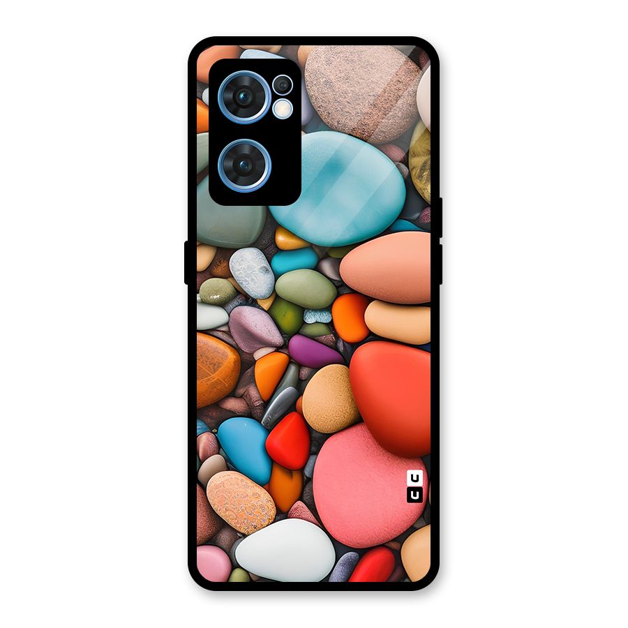 Colourful Stones Glass Back Case for Oppo Reno7 5G