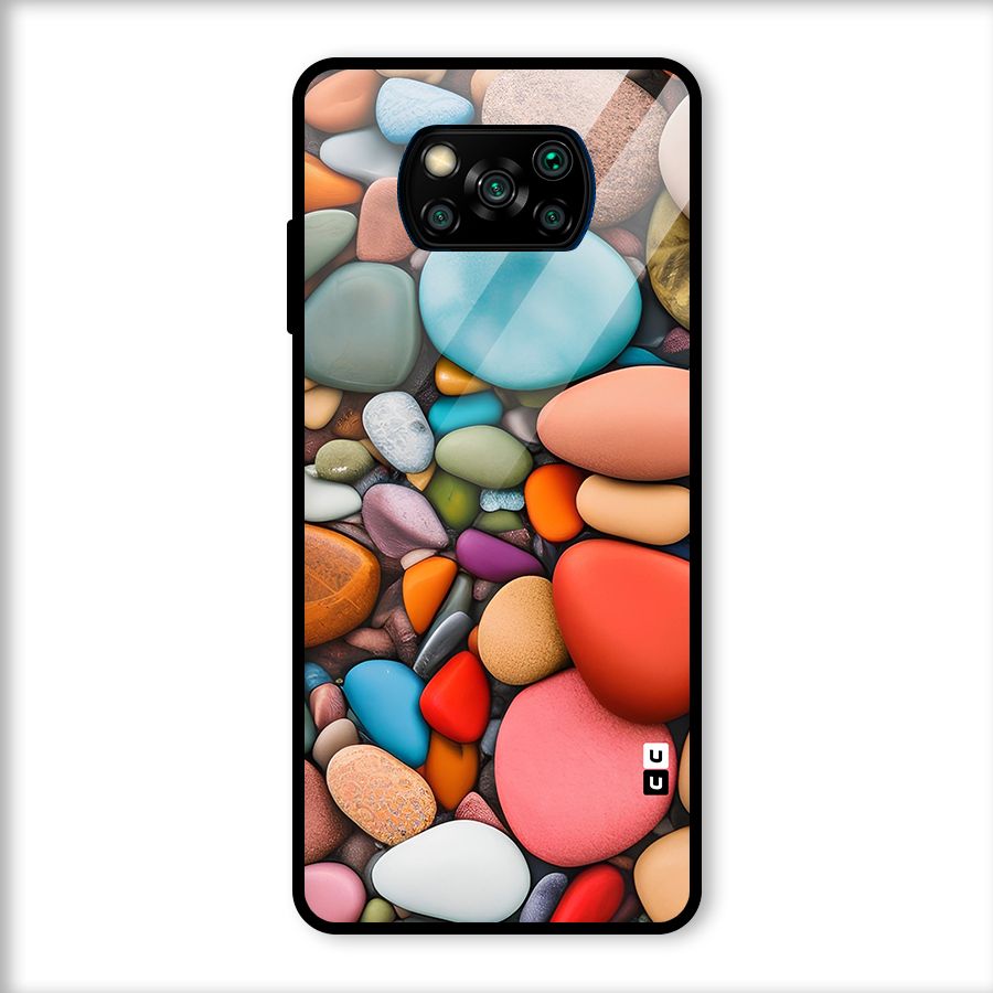 Colourful Stones Glass Back Case for Poco X3