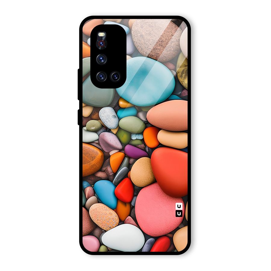 Colourful Stones Glass Back Case for Vivo V19