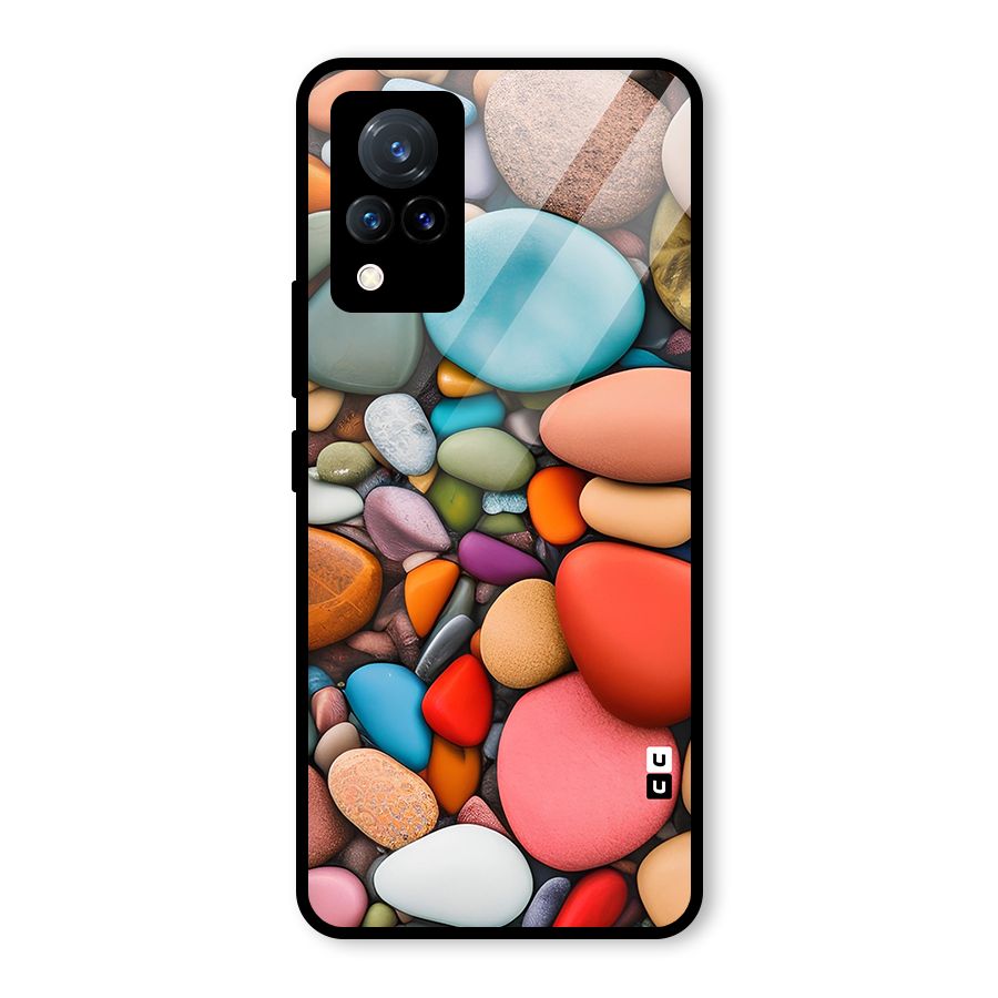 Colourful Stones Glass Back Case for Vivo V21 5G