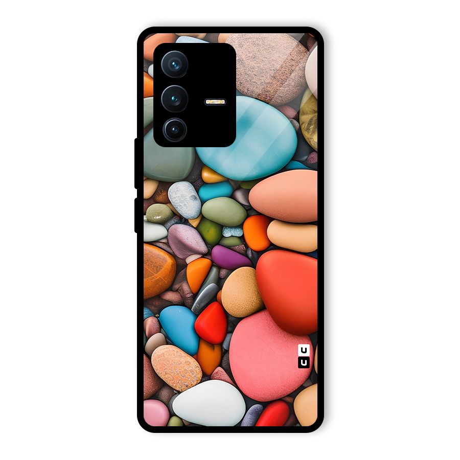 Colourful Stones Glass Back Case for Vivo V23 Pro