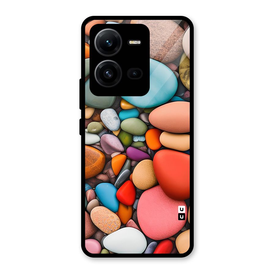 Colourful Stones Glass Back Case for Vivo V25