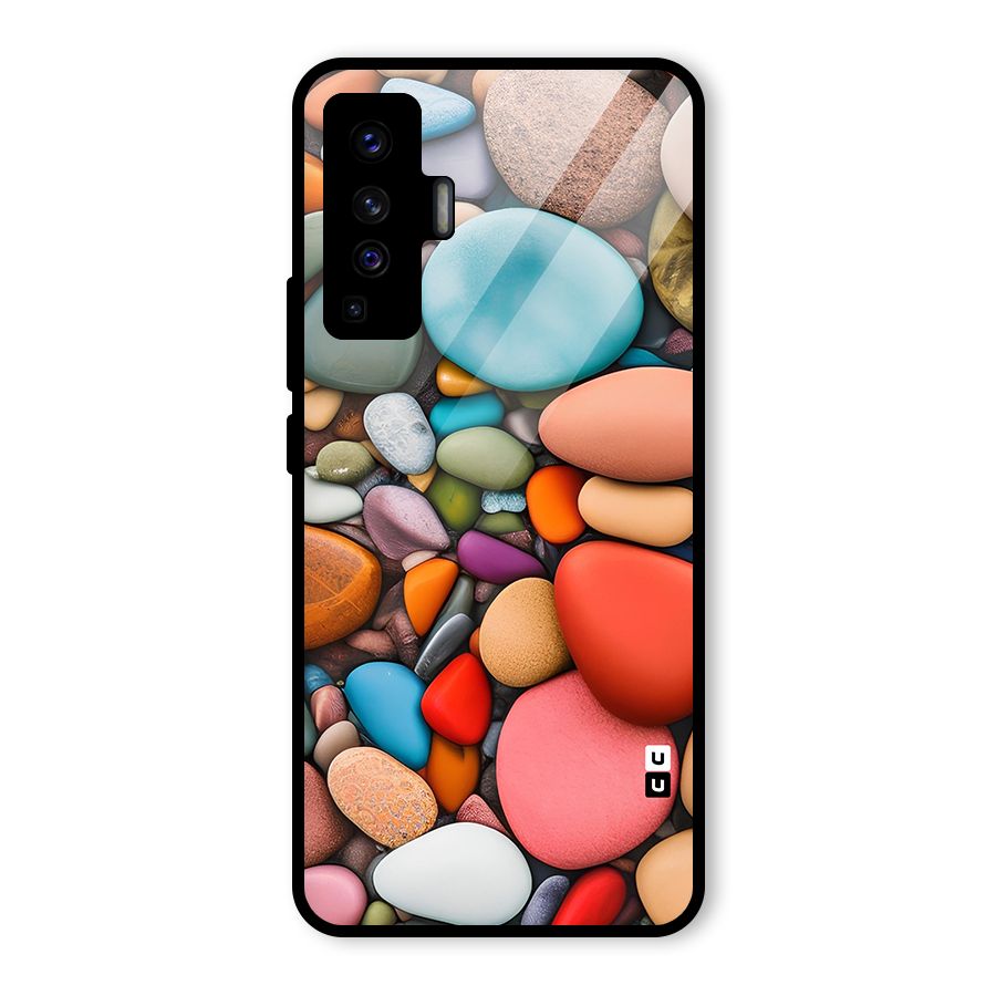 Colourful Stones Glass Back Case for Vivo X50