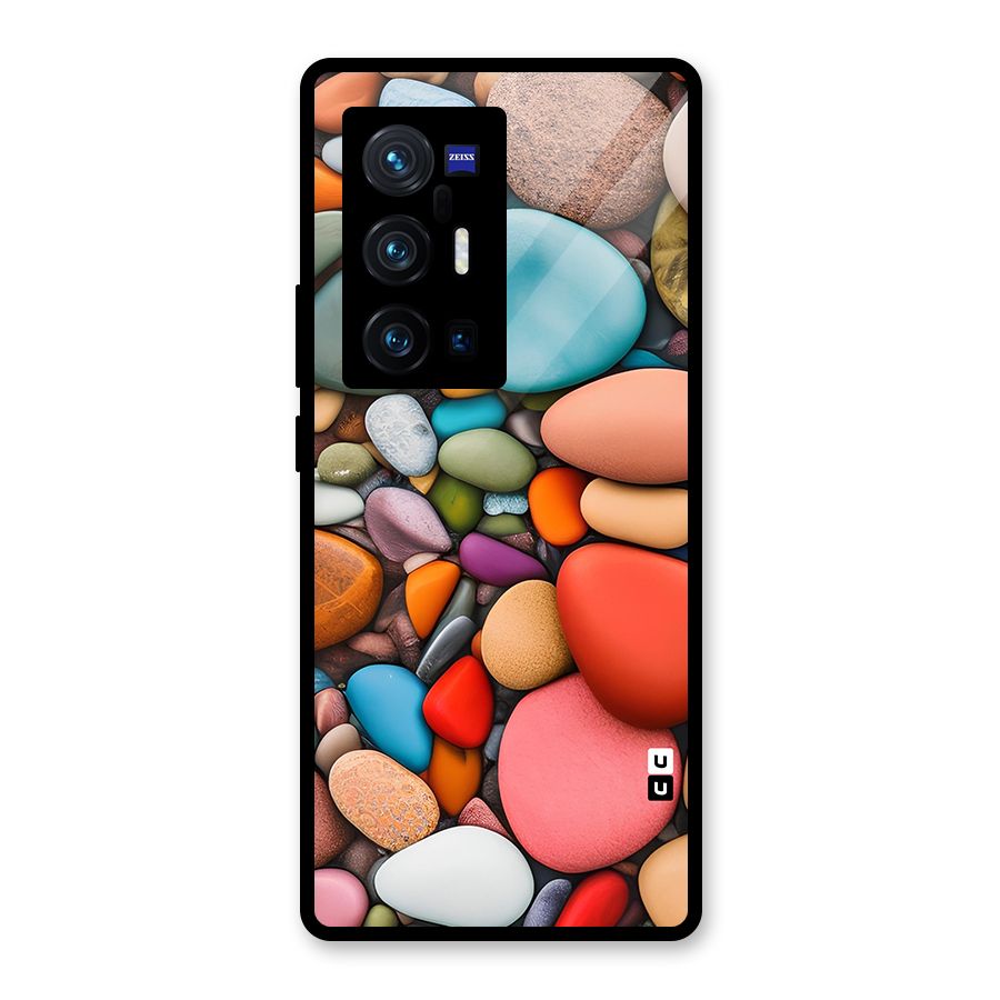 Colourful Stones Glass Back Case for Vivo X70 Pro Plus