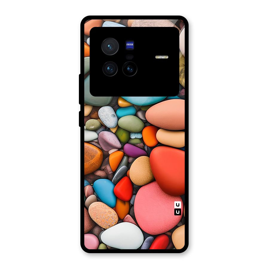 Colourful Stones Glass Back Case for Vivo X80