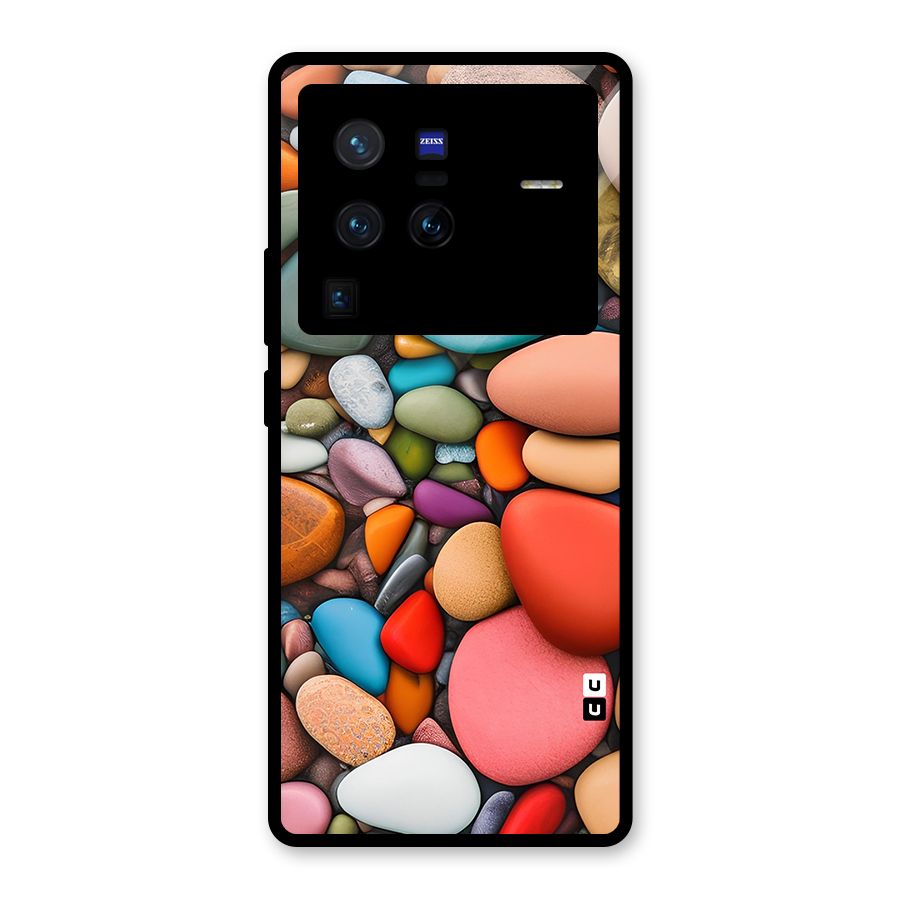 Colourful Stones Glass Back Case for Vivo X80 Pro