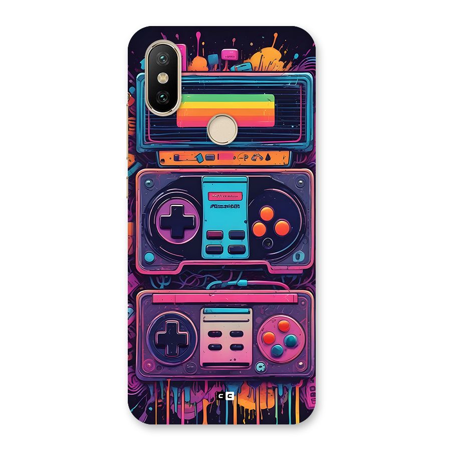 Comic Gaming Console Back Case for Mi A2