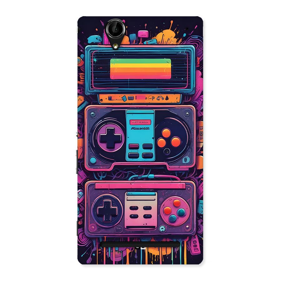 Comic Gaming Console Back Case for Xperia T2