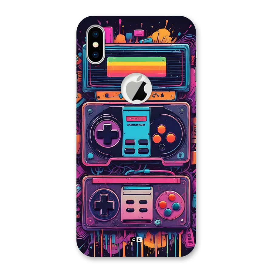 Comic Gaming Console Back Case for iPhone X Logo Cut