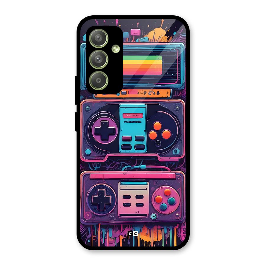 Comic Gaming Console Glass Back Case for Galaxy A54