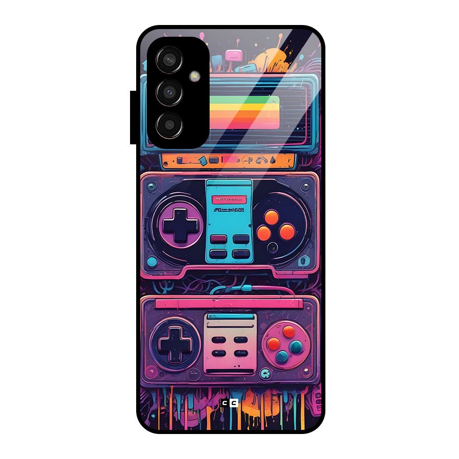 Comic Gaming Console Glass Back Case for Galaxy F13