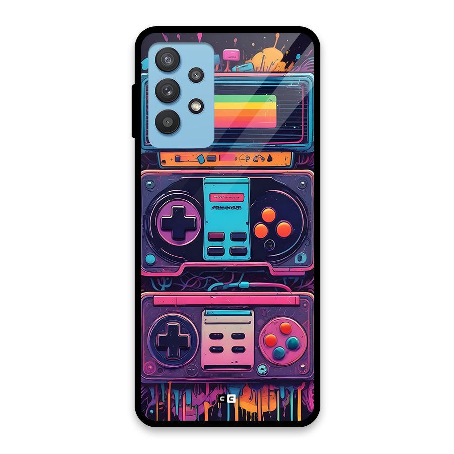 Comic Gaming Console Glass Back Case for Galaxy M32 5G