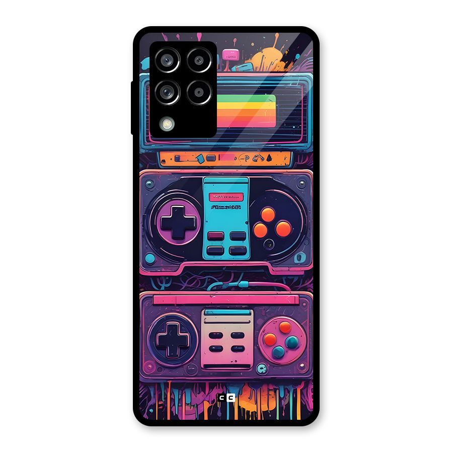 Comic Gaming Console Glass Back Case for Galaxy M53 5G