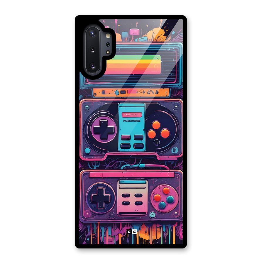 Comic Gaming Console Glass Back Case for Galaxy Note 10 Plus