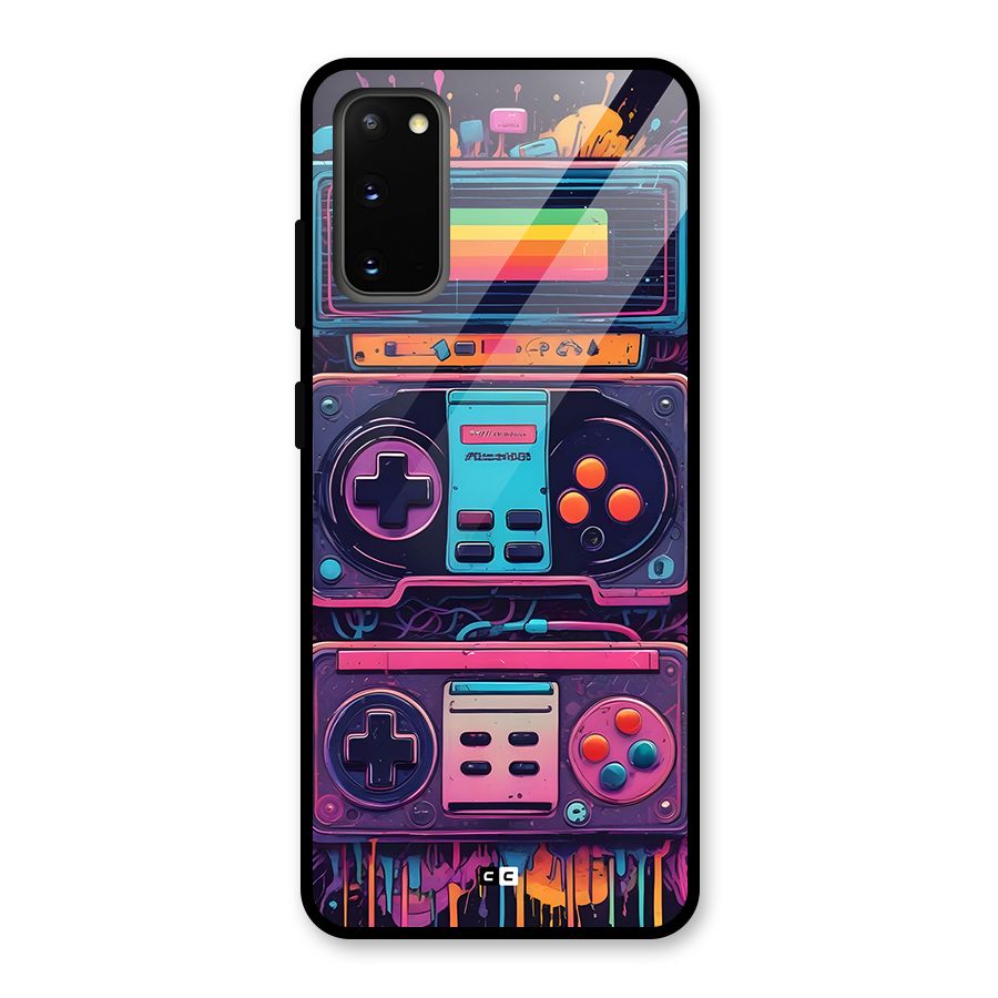 Comic Gaming Console Glass Back Case for Galaxy S20