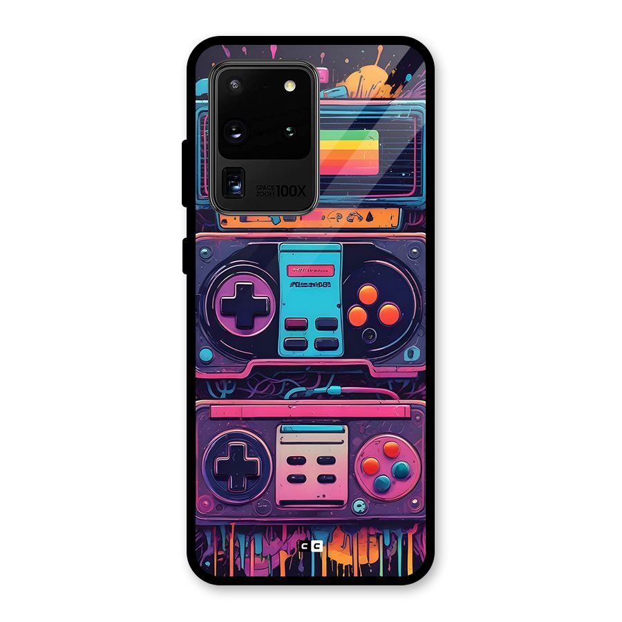 Comic Gaming Console Glass Back Case for Galaxy S20 Ultra