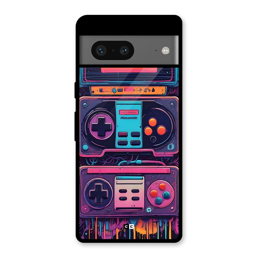 Comic Gaming Console Glass Back Case for Google Pixel 7