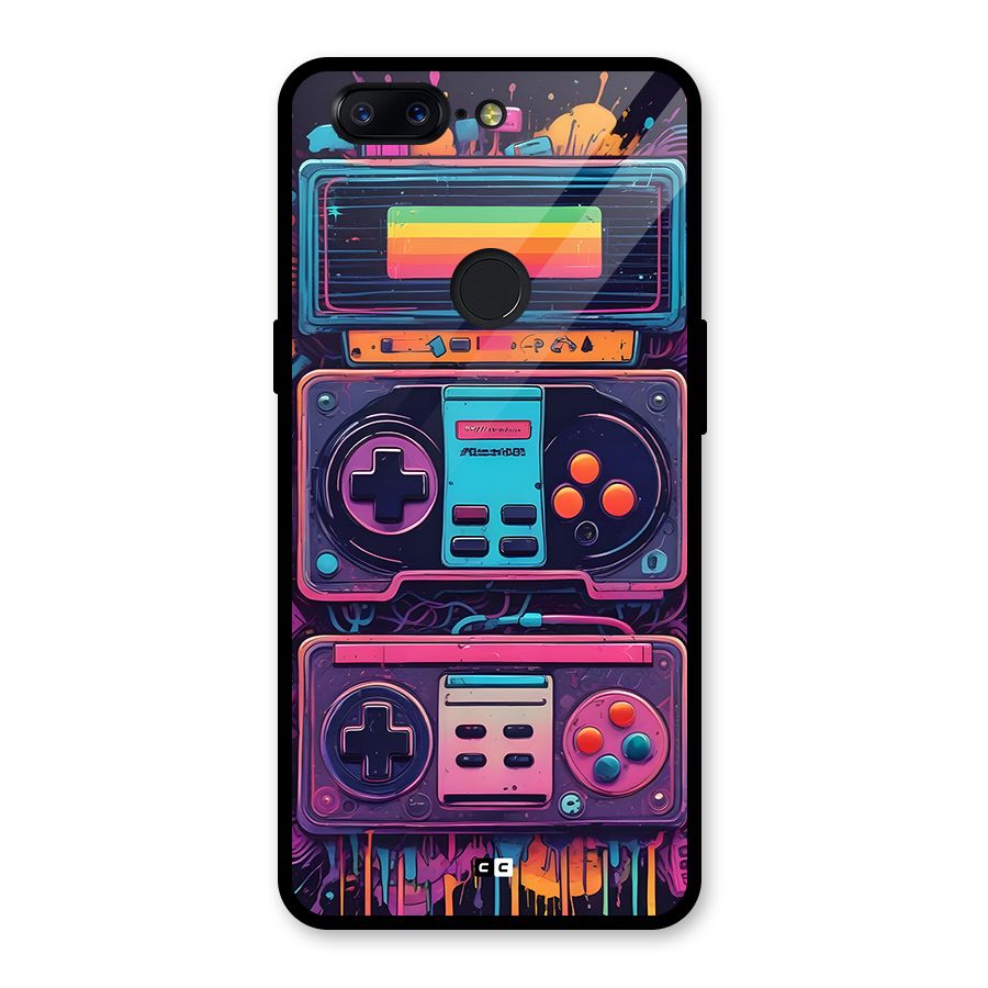 Comic Gaming Console Glass Back Case for OnePlus 5T