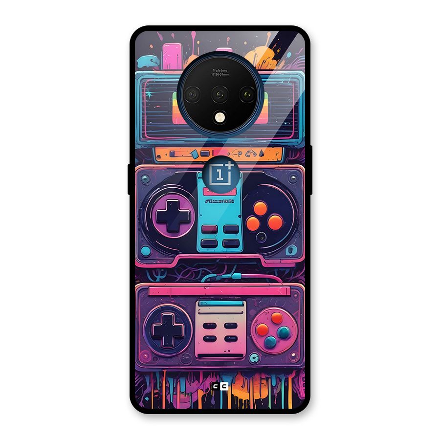 Comic Gaming Console Glass Back Case for OnePlus 7T