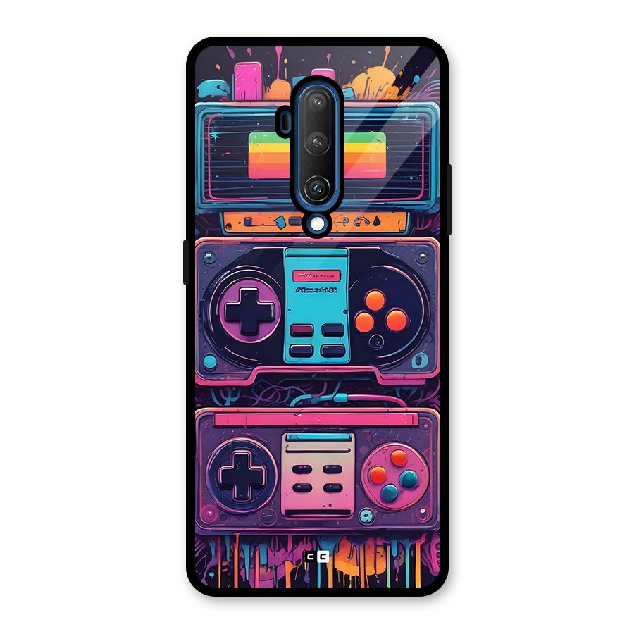 Comic Gaming Console Glass Back Case for OnePlus 7T Pro