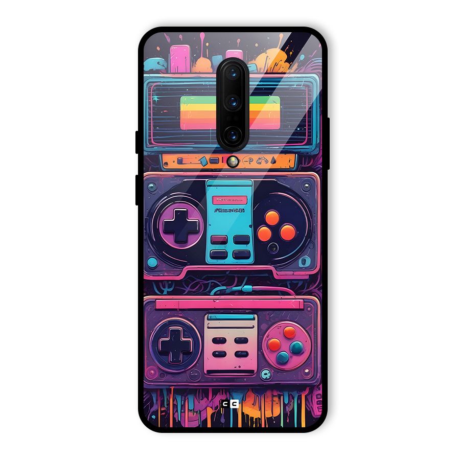 Comic Gaming Console Glass Back Case for OnePlus 7 Pro