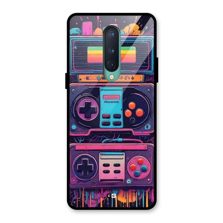 Comic Gaming Console Glass Back Case for OnePlus 8